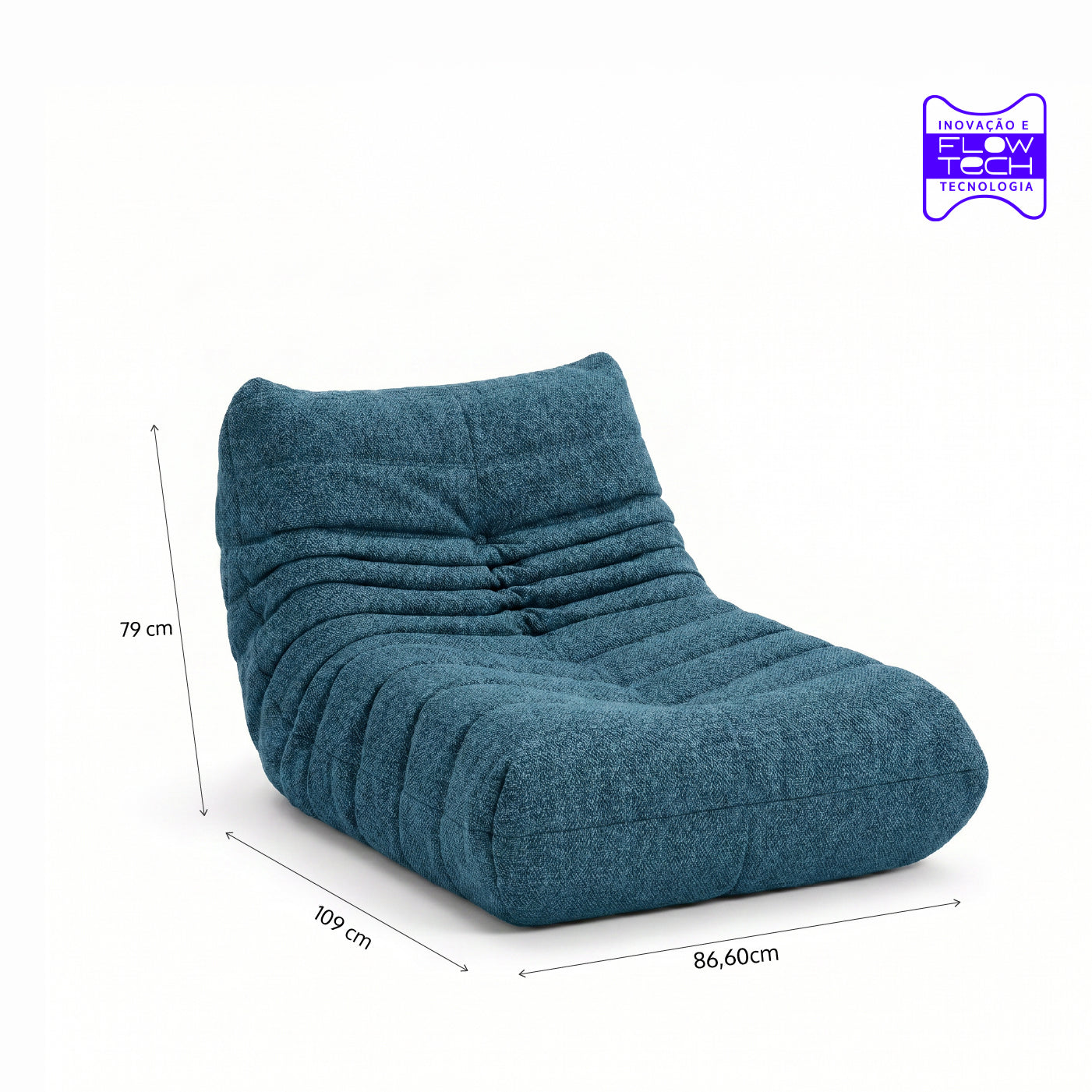 Poltrona Liv em Boucle Cloud Touch Ocean