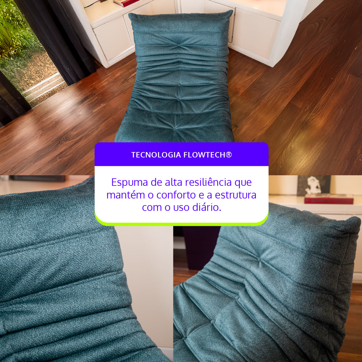 Poltrona Liv em Boucle Cloud Touch Ocean