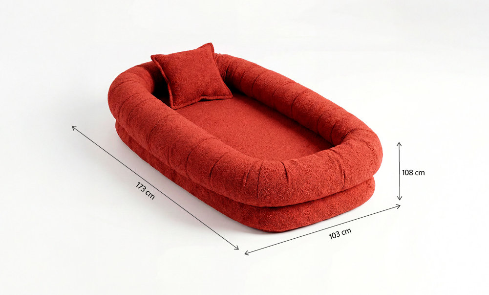 Puff Nina em Boucle Plus Terracota