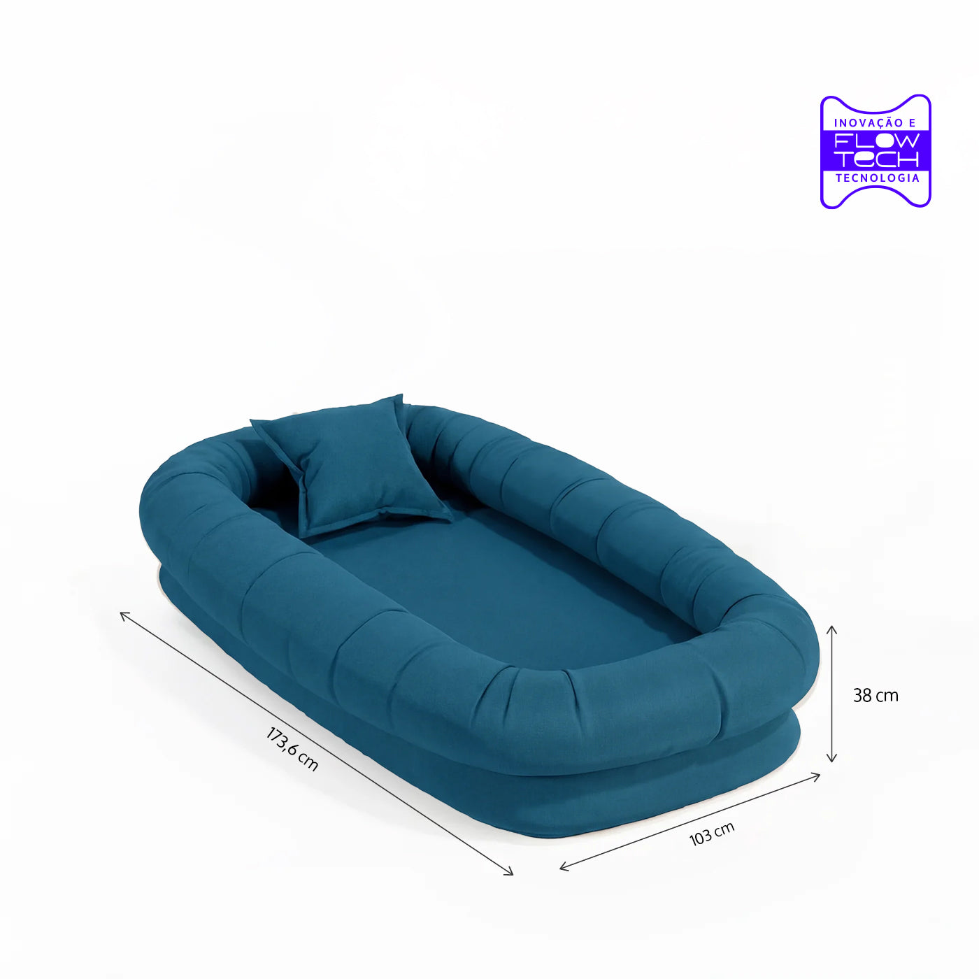 Puff Nina em Boucle Azul Marinho