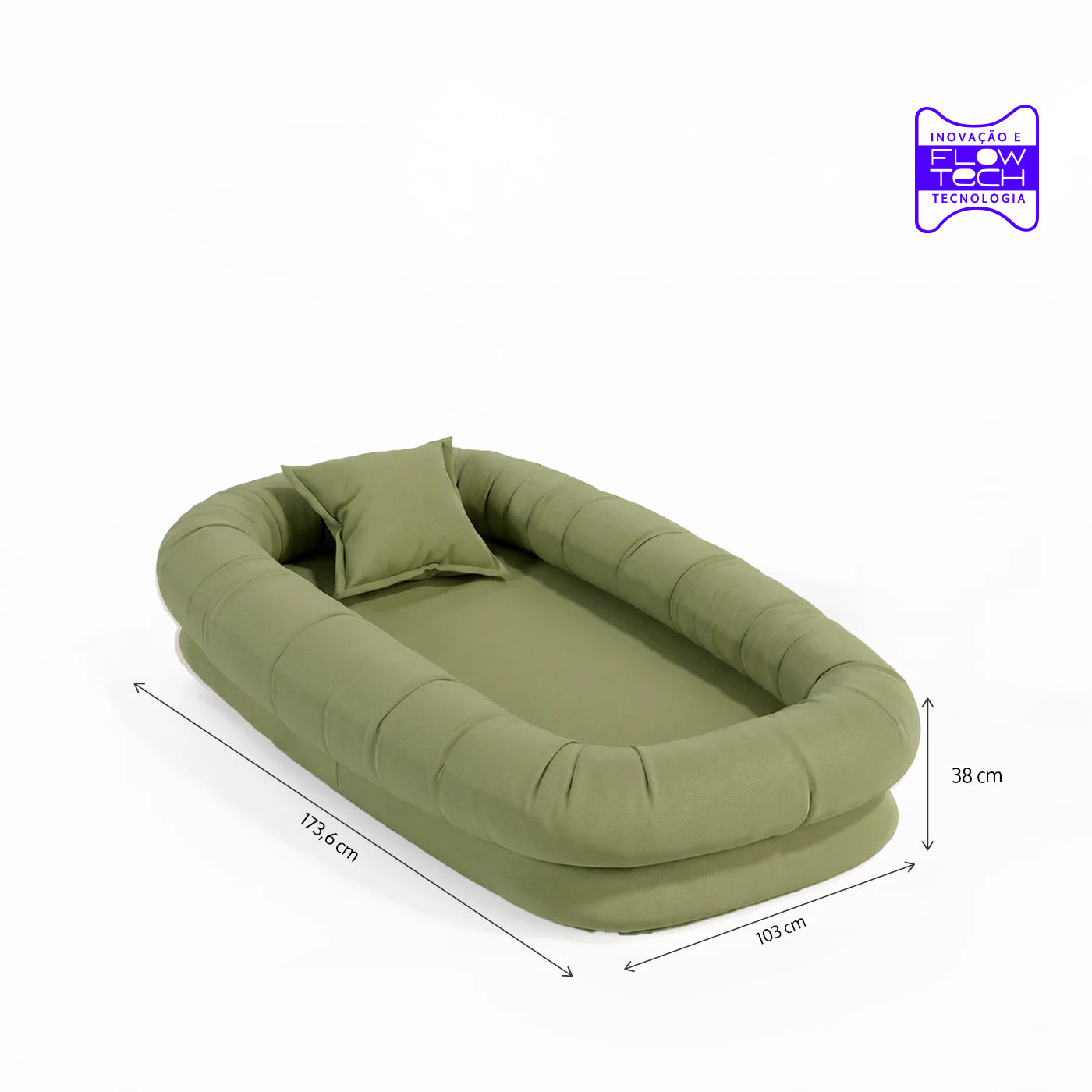 Puff Nina em Boucle Cloud Touch Green