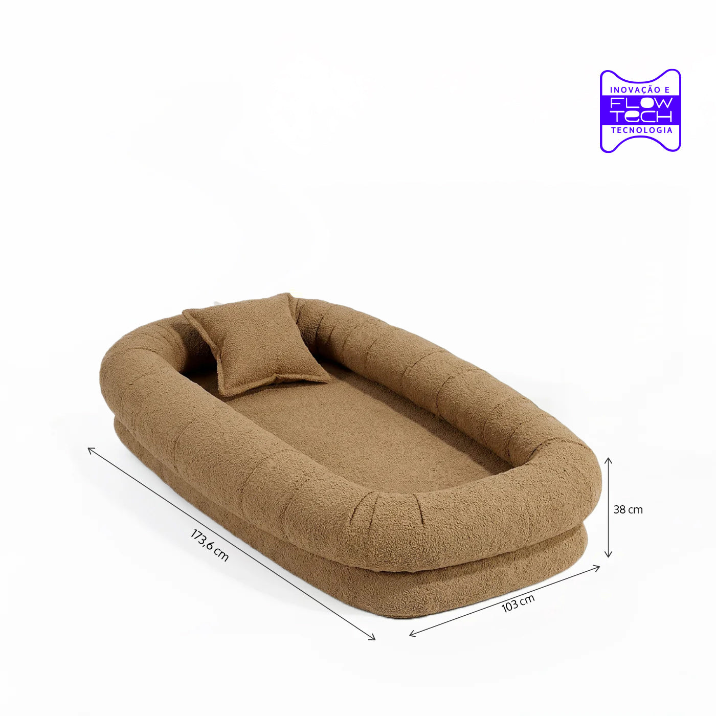 Puff Nina em Boucle Cloud Touch Mostarda
