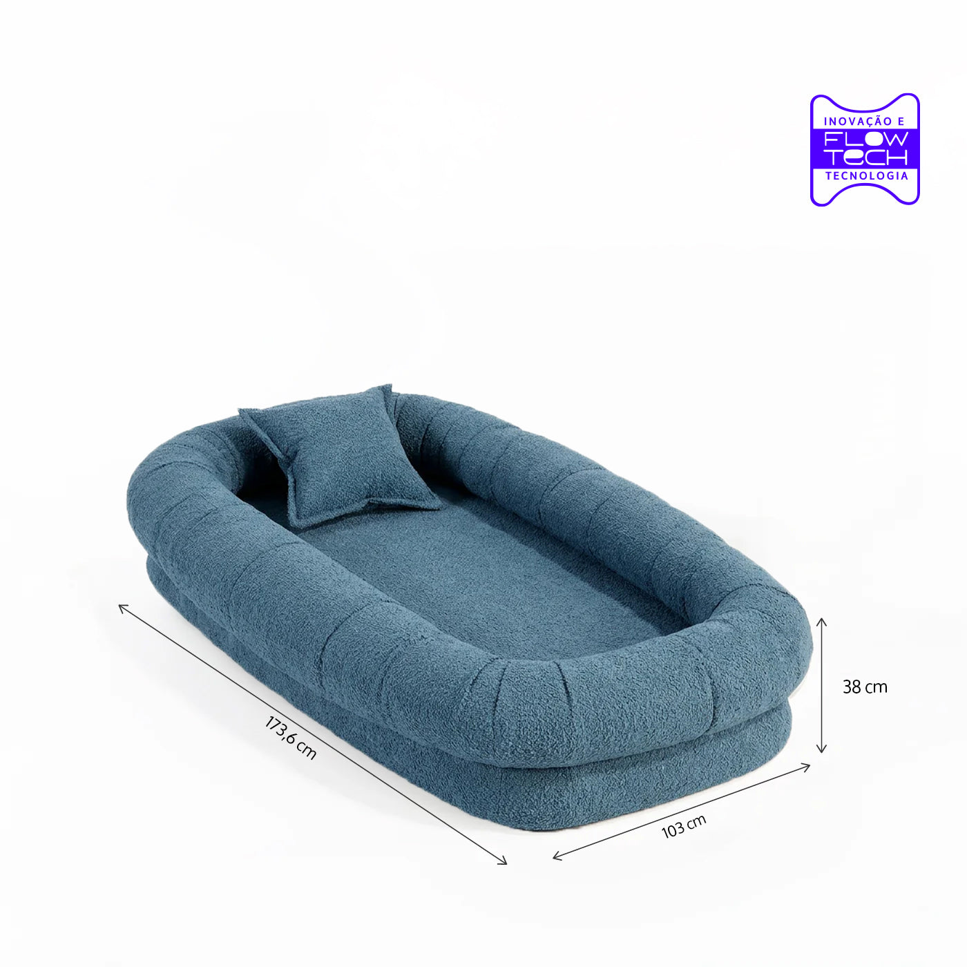 Puff Nina em Boucle Cloud Touch Ocean