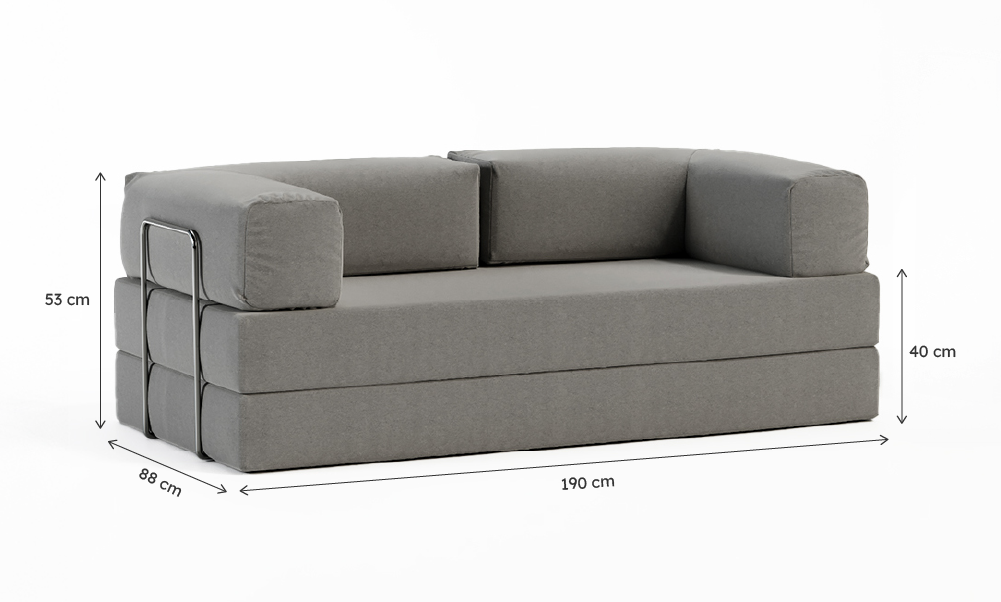 Sofá-Cama Flowin Boucle - Cinza