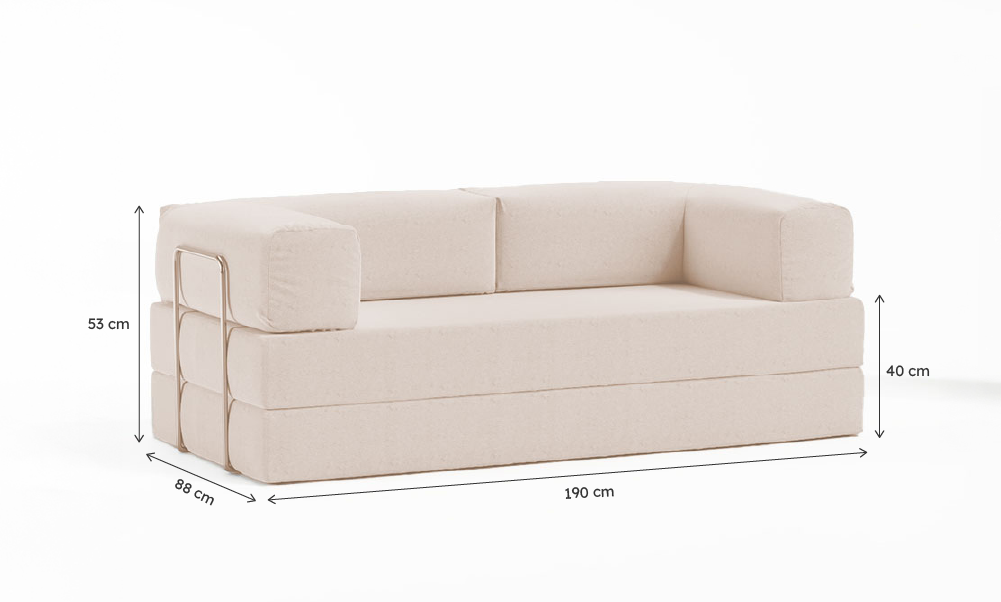 Sofá-Cama Flowin Boucle - Bege