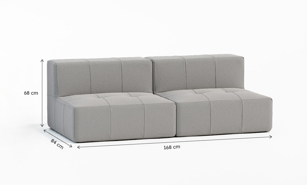 Sofá Modular Boucle Cinza - 2 Lugares