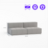 Sofá Modular Boucle Cinza - 2 Lugares