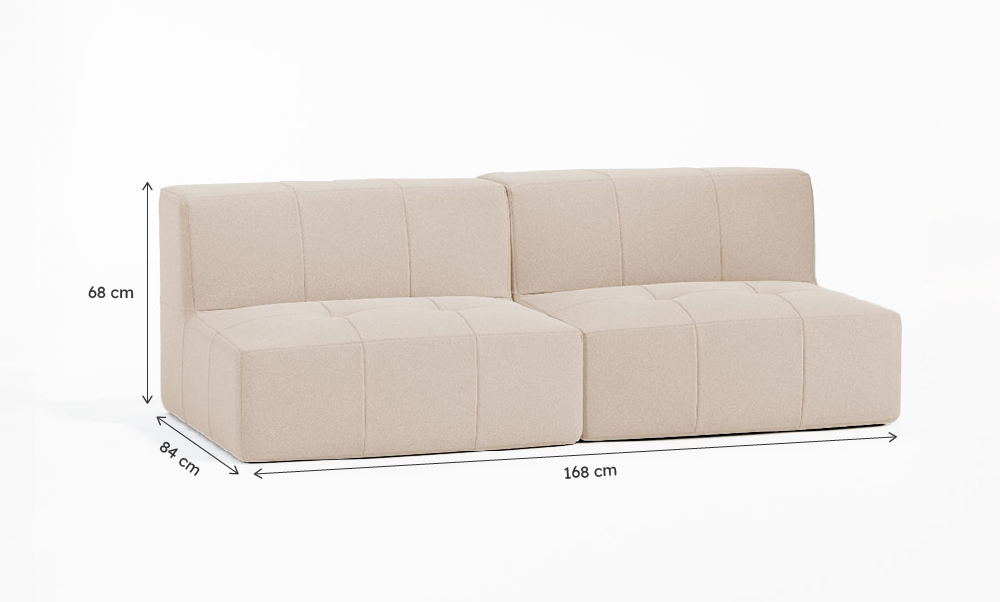 Sofá Modular Boucle Bege - 2 Lugares