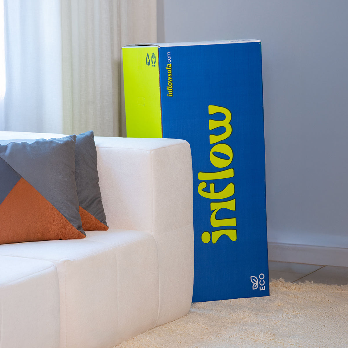 Sofá Modular Boucle Bege - 2 Lugares - 1 Canto