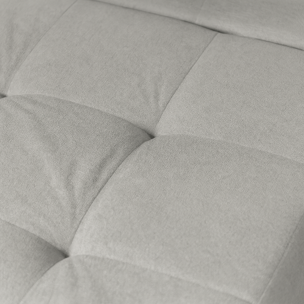 Sofá Modular 3 Lugares 2 Cantos em Boucle Cinza