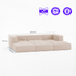 Sofá Modular Boucle Bege - 3 Lugares - 2 Cantos com 3 Apoio de Pé