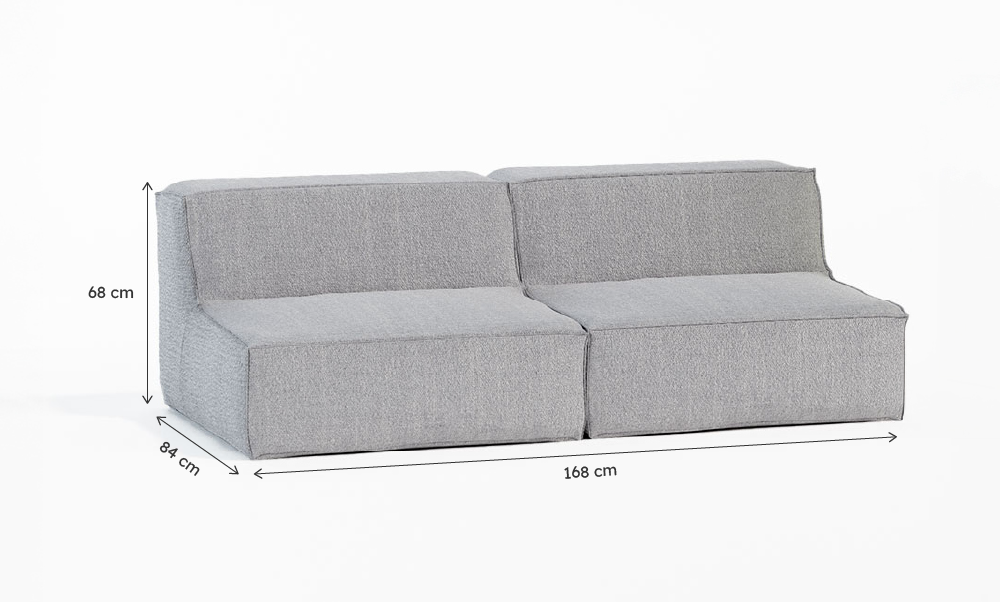Sofá Modular Flow Boucle Cinza - 2 Lugares