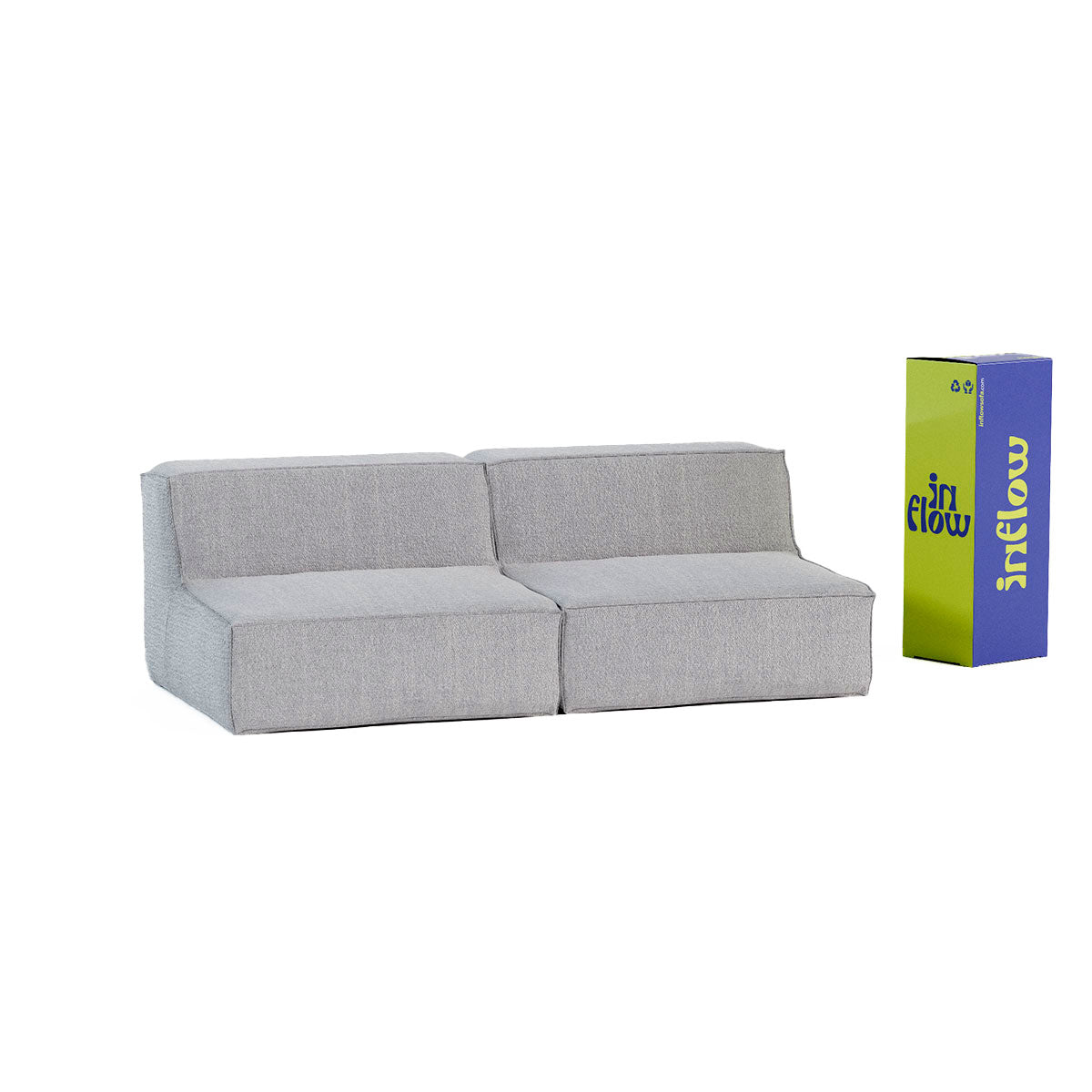 Sofá Modular Flow Boucle Cinza - 2 Lugares
