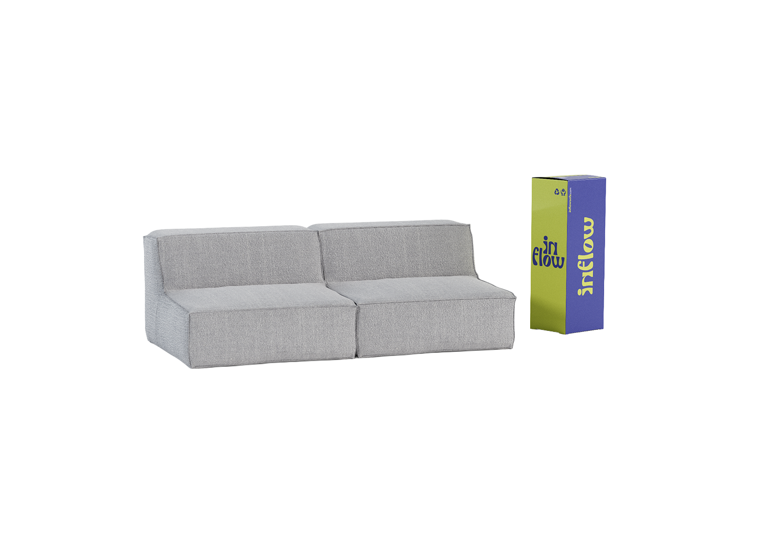 Sofá Modular Flow Boucle Cinza - 2 Lugares