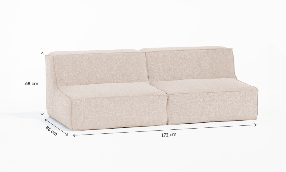 Sofá Modular Flow Boucle Bege - 2 Lugares
