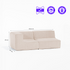 Sofá Modular Flow Boucle Bege - 2 Lugares - 1 Canto