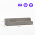 Sofá Modular Flow Boucle Cinza - 3 Lugares - 1 Canto