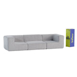 Sofá Modular Flow Boucle Cinza - 3 Lugares - 2 Cantos