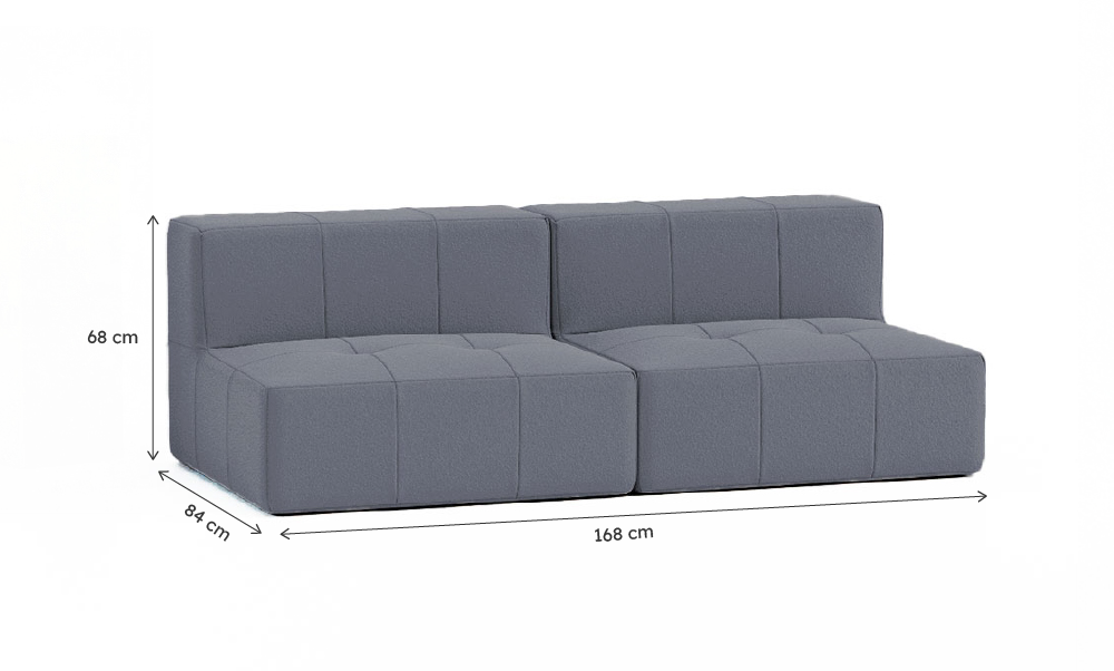 Sofá Modular Boucle Cinza Grafite - 2 Lugares