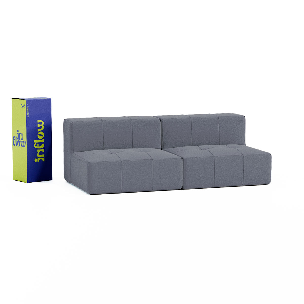 Sofá Modular Boucle Cinza Grafite - 2 Lugares