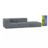 Sofá Modular Boucle Cinza Grafite - 2 Lugares - 1 Canto com Chaise