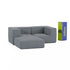 Sofá Modular Boucle Cinza Grafite - 2 Lugares - 2 Cantos com Chaise