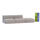 Sofá Modular Boucle Cinza - 2 Lugares com Apoio de Pé