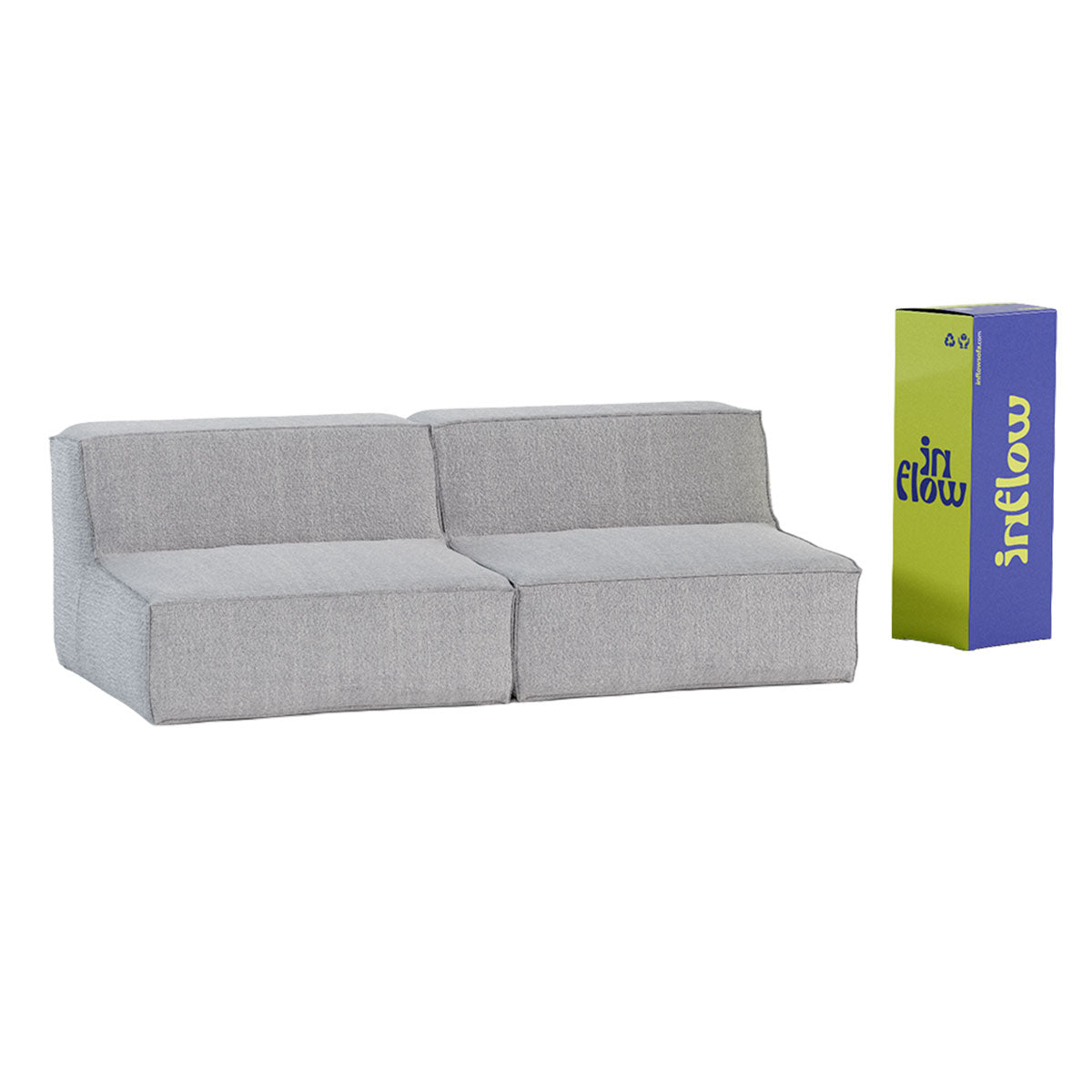Sofá Modular Flow Boucle Cinza - 2 Lugares