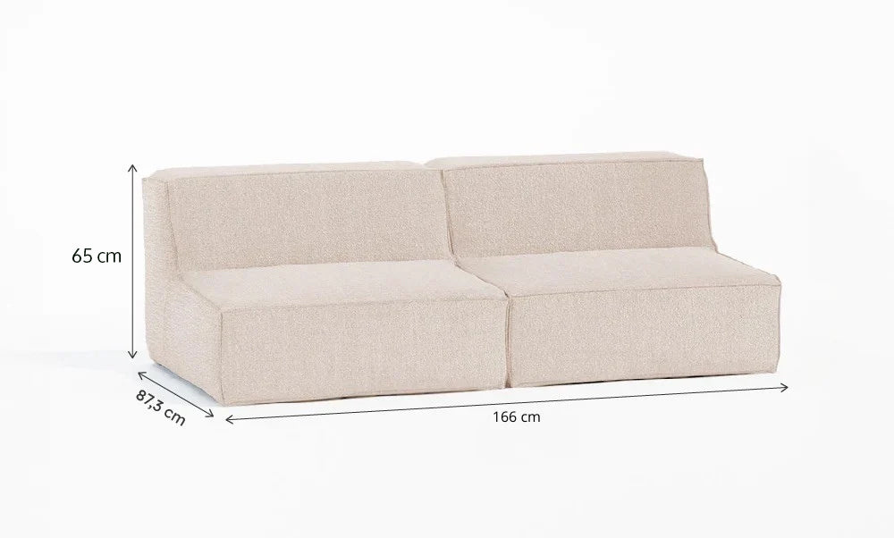 Sofá Modular Flow 2 Lugares em Boucle Bege
