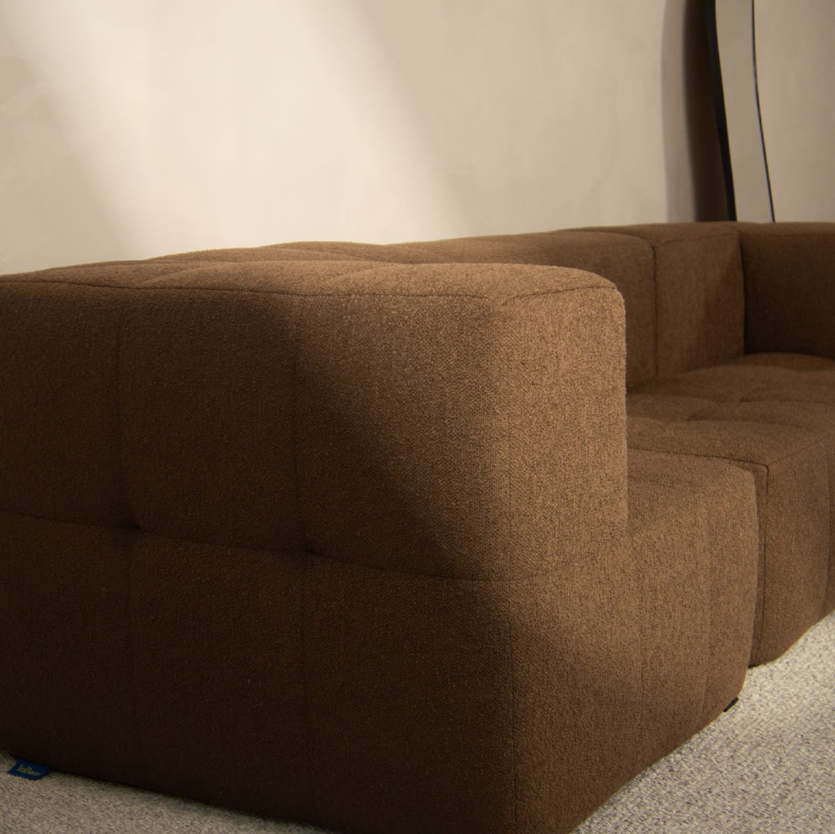 Sofá Modular 2 Lugares 2 Cantos Boucle Plus Marrom