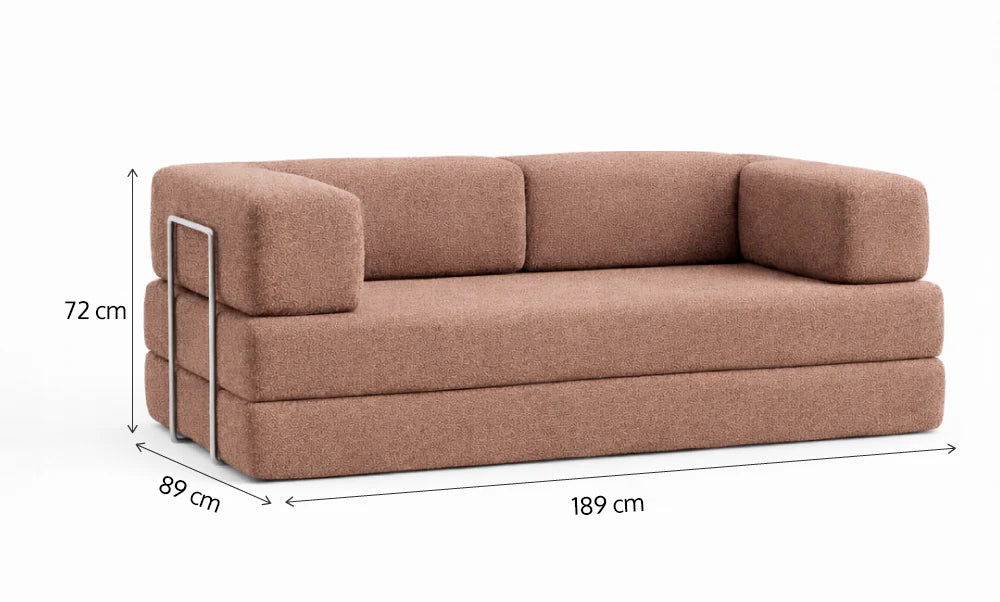 Sofá Cama Flowin em Boucle Plus Marrom