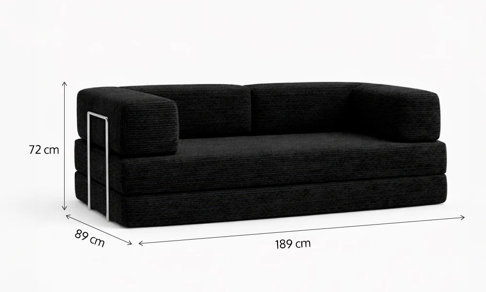 Sofá Cama Flowin em Cotele Black