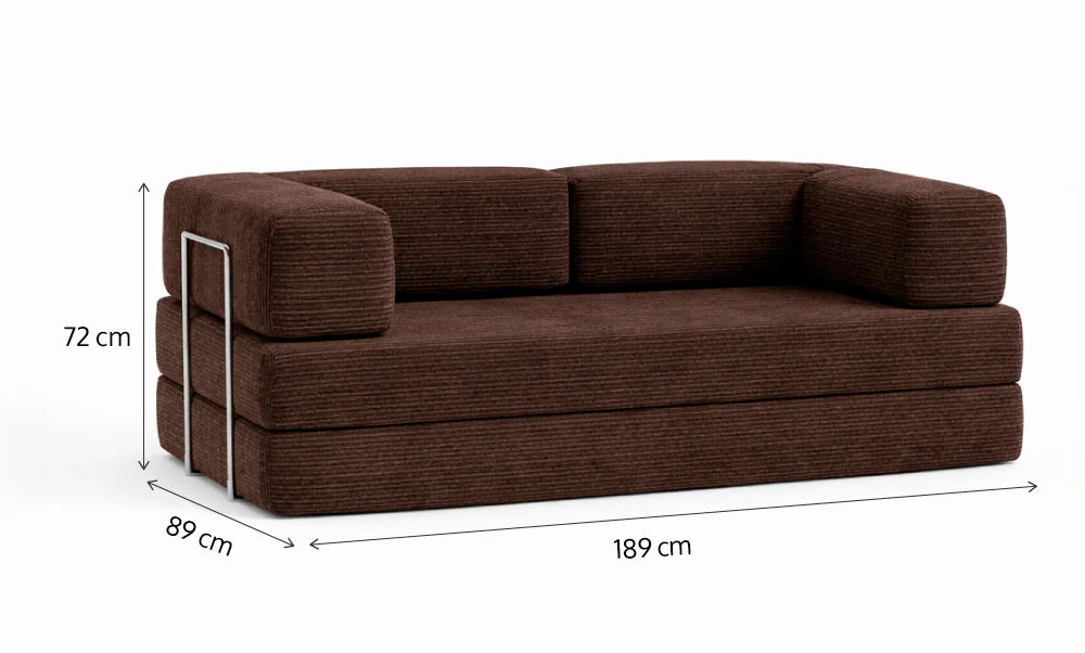 Sofá Cama Flowin em Cotele Soft Brown