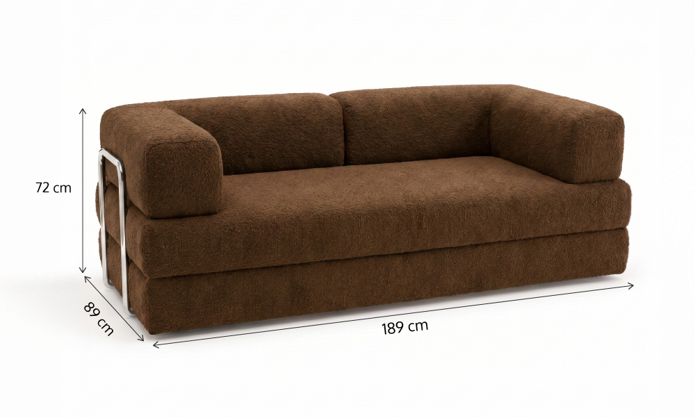 Sofá Cama Flowin em Boucle Plus Marrom