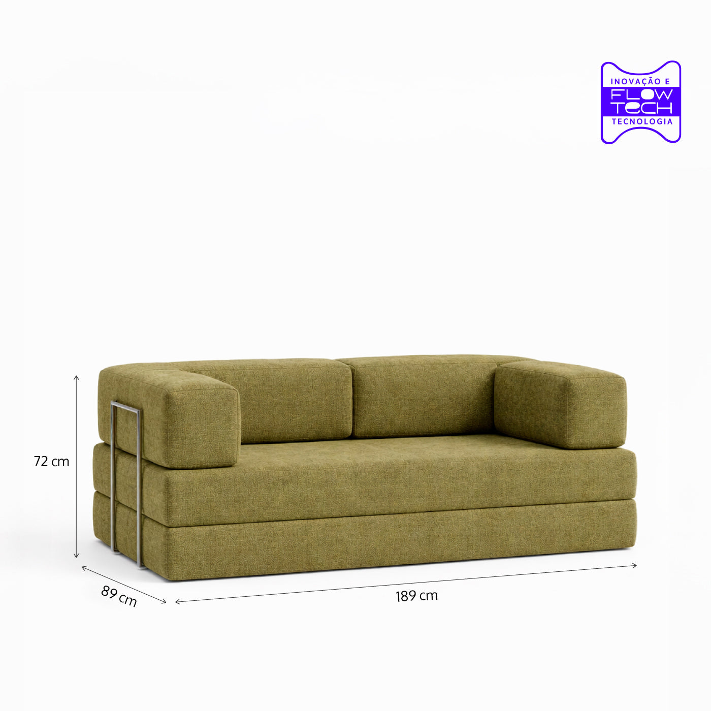 Sofá Cama Flowin em Boucle Plus Green