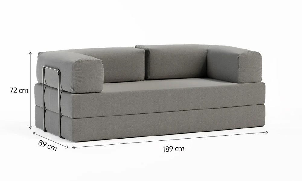 Sofá Cama Flowin em Boucle Cinza