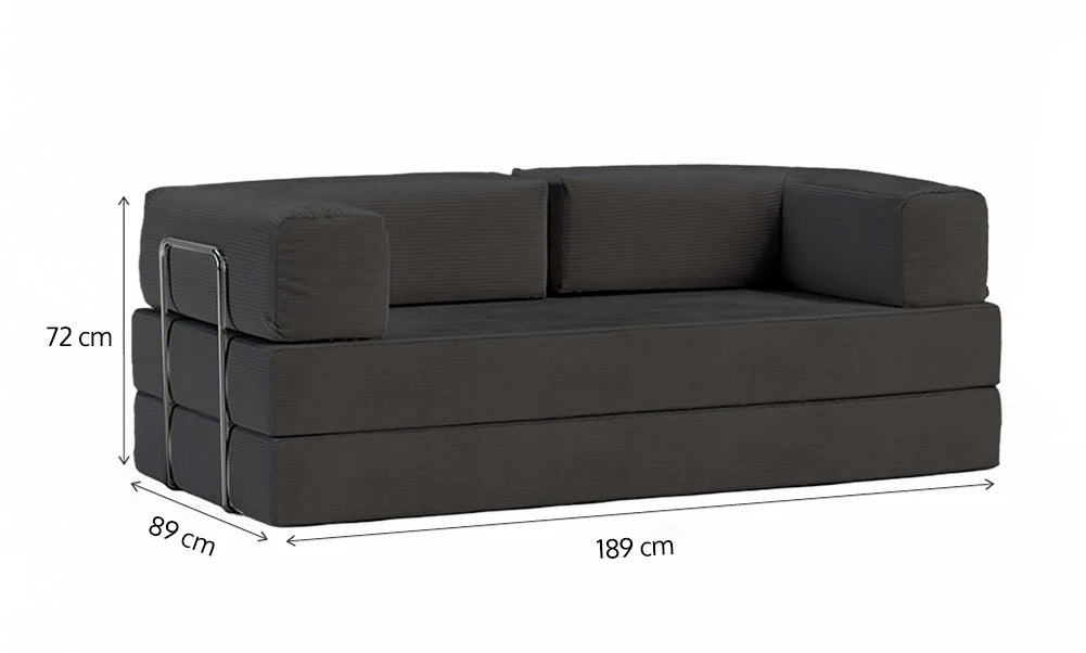 Sofá Cama Flowin em Cotele Cinza