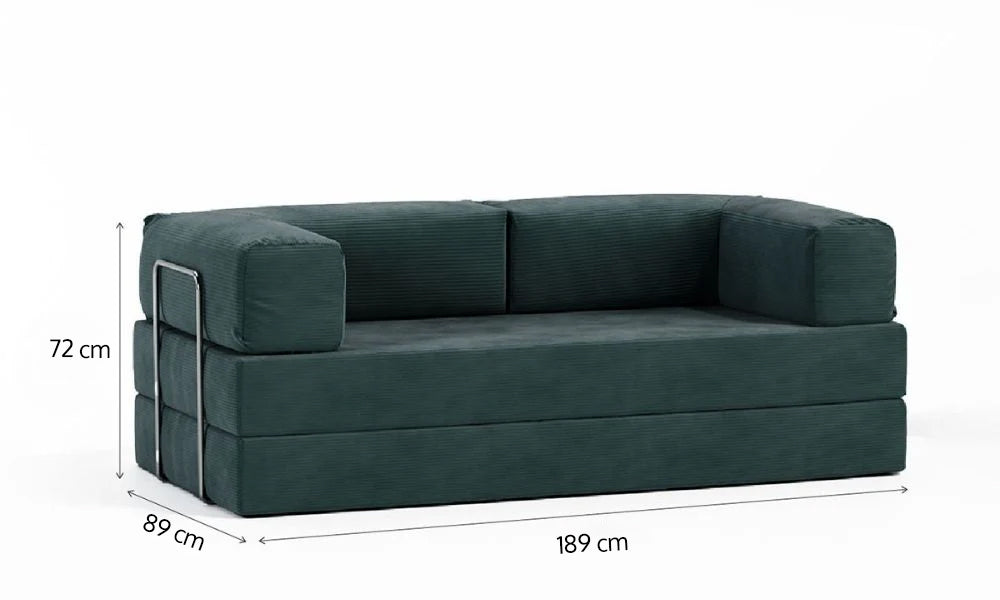 Sofá Cama Flowin em Cotele Verde Musgo