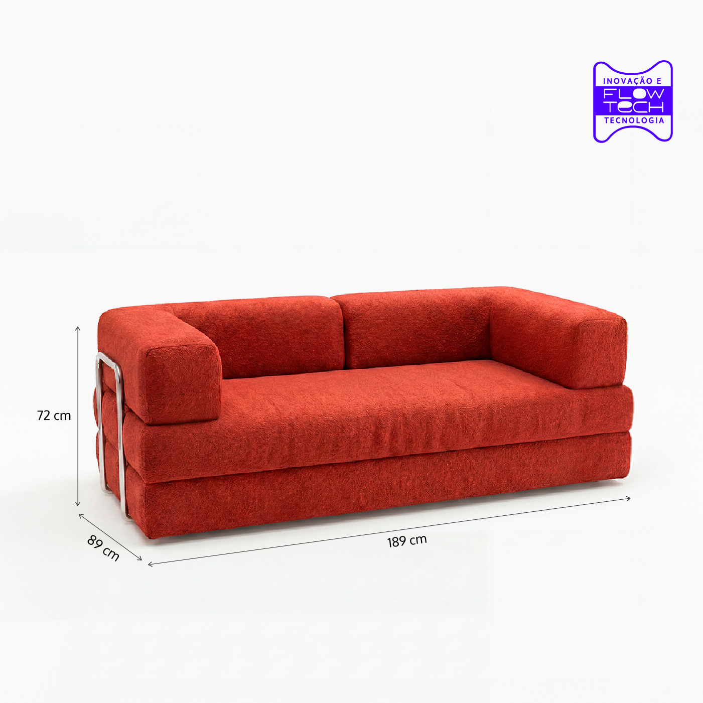 Sofá Cama Flowin em Boucle Plus Terracota