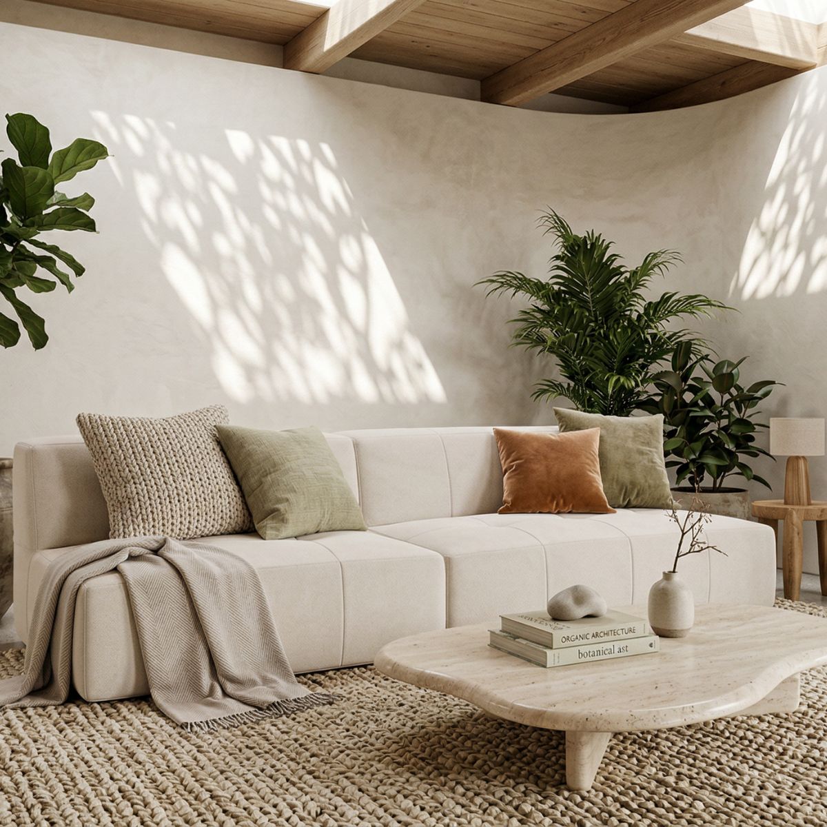 Sofá Modular 2 Lugares em Boucle Bege