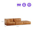 Sofá Modular Poli-Couro Marrom - 2 Lugares - 1 Canto com Apoio de Pé