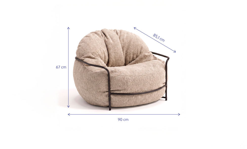 Poltrona Forte Interno - Bouclé Cloud Touch Bege