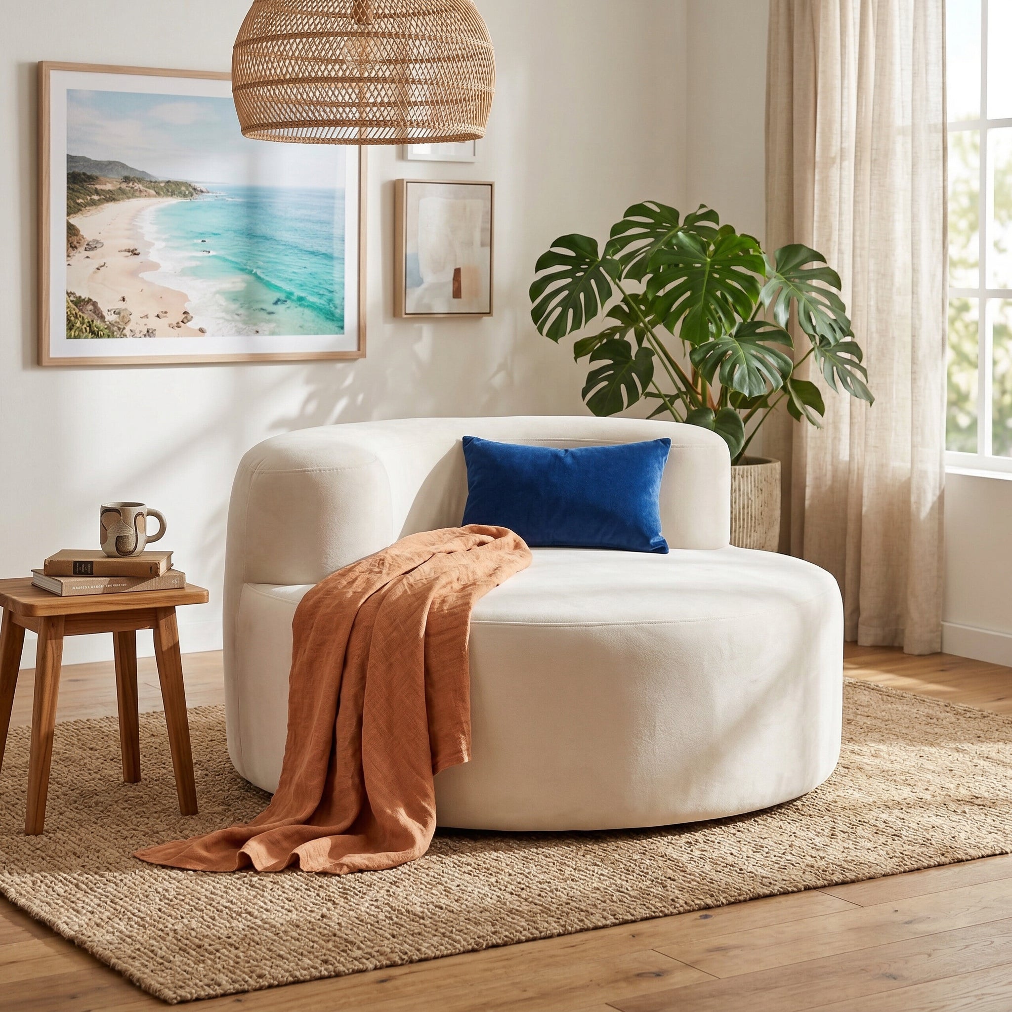 Poltrona Luna Boucle Bege - Inflow