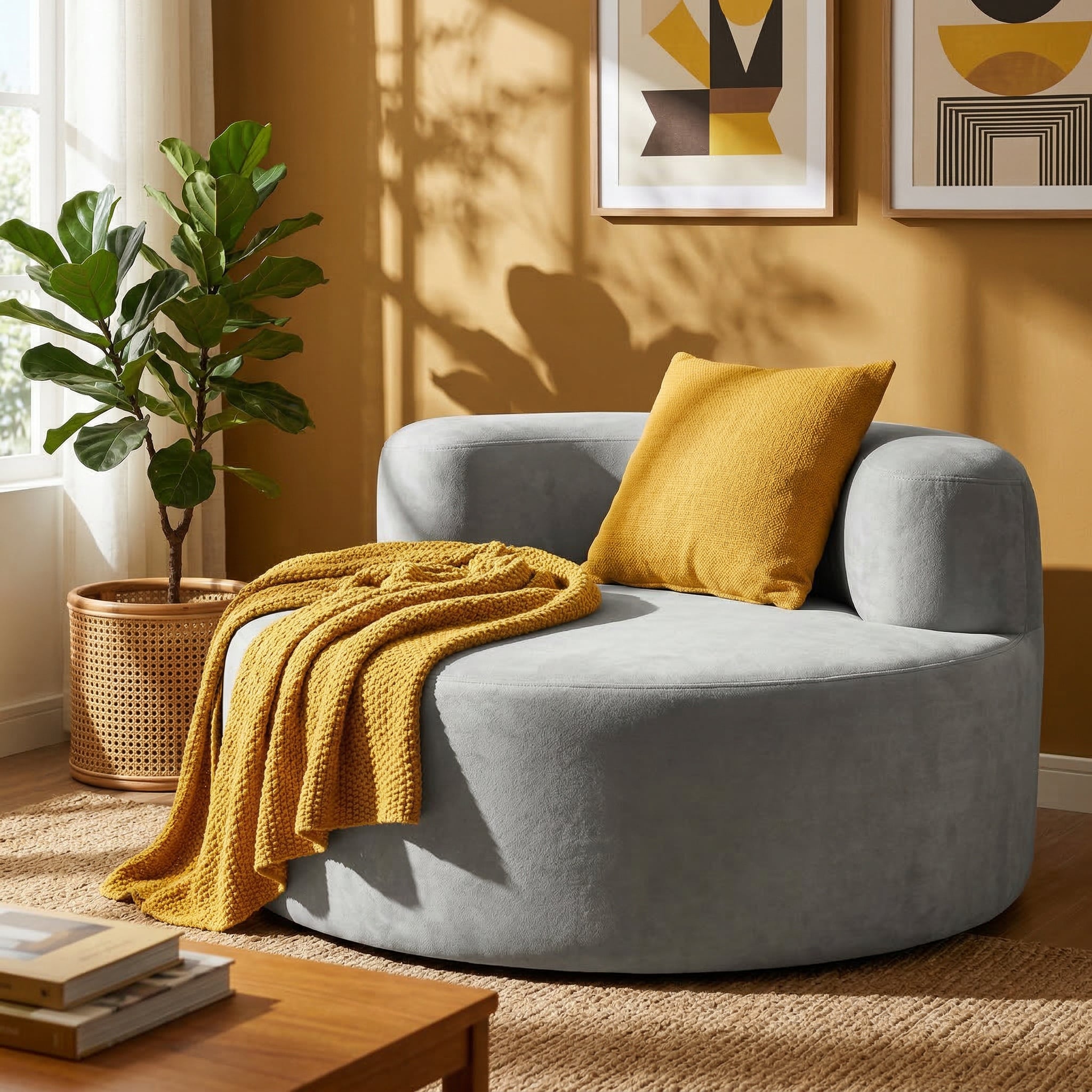 Poltrona Luna Boucle Cinza - Inflow