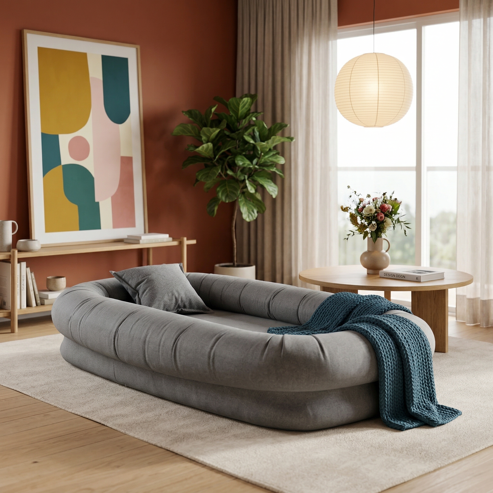 Puff Nina Boucle Cinza - Inflow