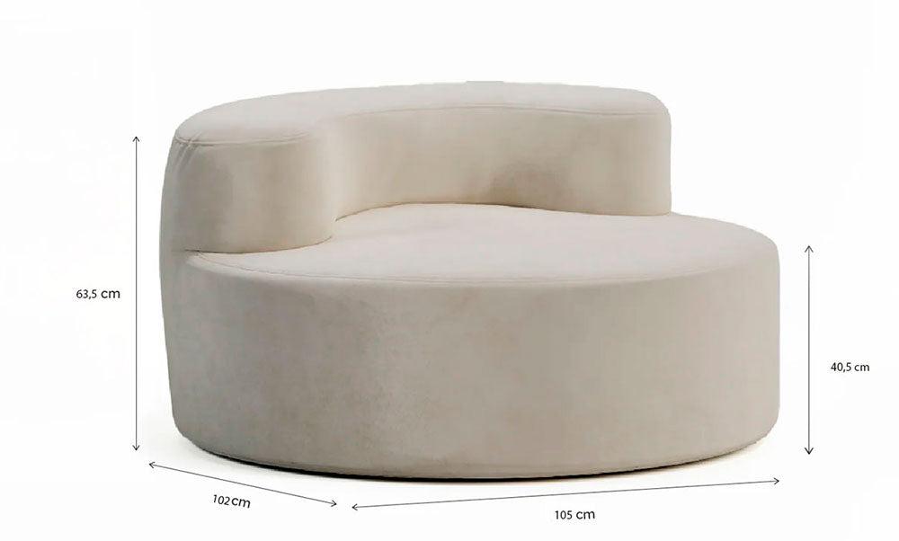 Poltrona Luna em Boucle Bege